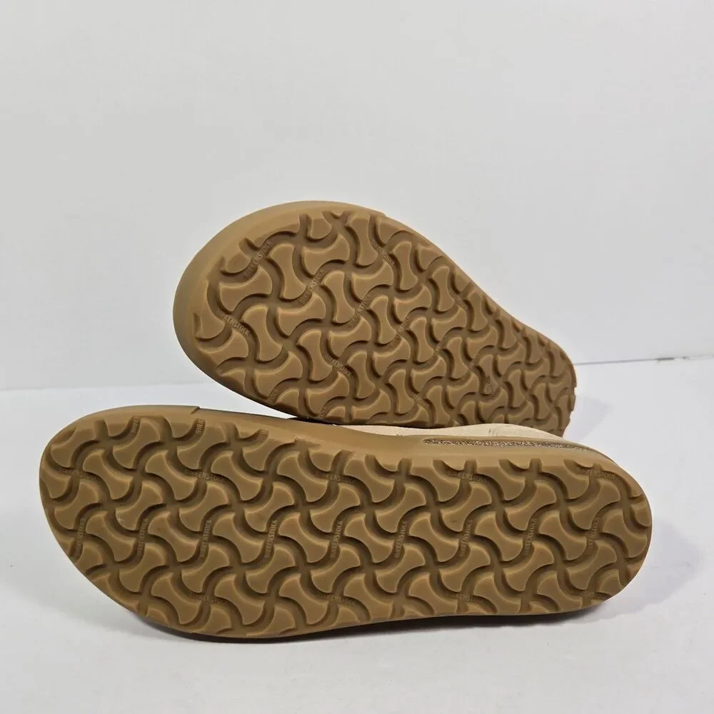 Birkenstock Women's Beige Suede Slip-On Flats